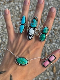 Image 2 of White Buffalo & Turquoise Ring