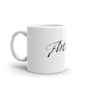 White "Art is in" (Artiszen) coffee mug