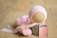 NEW!!  Light fuzz Piglet Pink Basic Bonnet + Wrap + Fluff