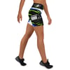 BossFitted Neon Green and Blue Yoga Shorts