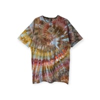 Image 1 of M Adult 100% Combed Cotton T-Shirt in Sedona Spiral Ice Dye 
