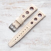 Image 1 of 20mm Corfam Style Alligator Strap In Natural copy