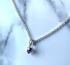 Handmade Sterling Silver Amethyst Bullet Point Pendant 925