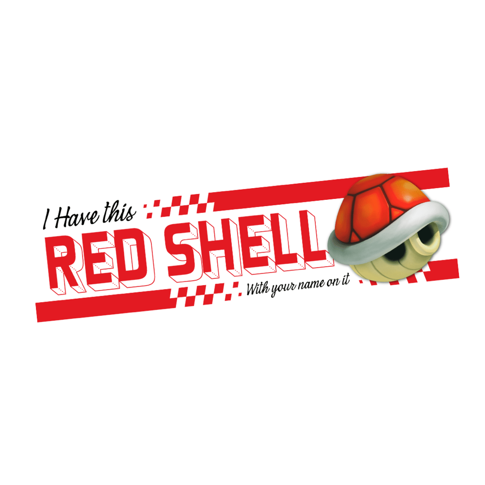 Image of Mario Kart Red Shell Sticker or Magnet - Gamer Gift (10x3 inches)