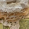 Image of antique cream linen and tea dyed silk  Rose adornment patch copy copy