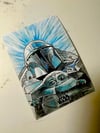 Topps star wars din Djarins and Grogu hyperspace sketch card 