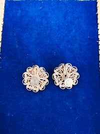 Image 3 of 1960s Delicate Gold Tone Floral Screw Back Earrings
