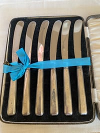 Image 1 of SIX STERLING BUTTER KNIVES