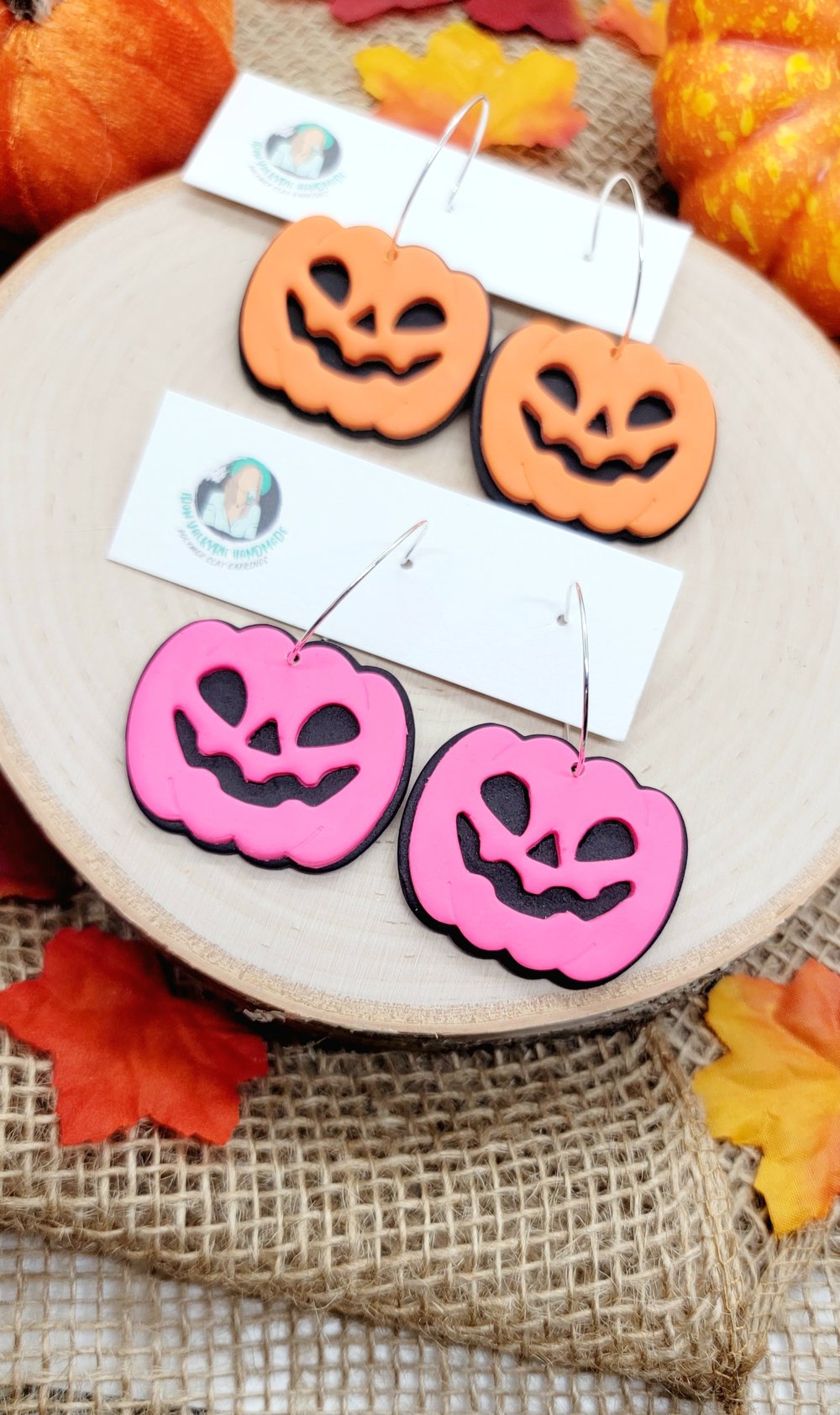 Image of Neon Jack-O-Lantern Hoops