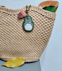 Image 3 of Forest Spirit Totoro PU Leather Handbag Charm Keychain. Japanese Anime Studio Ghibli Lovers