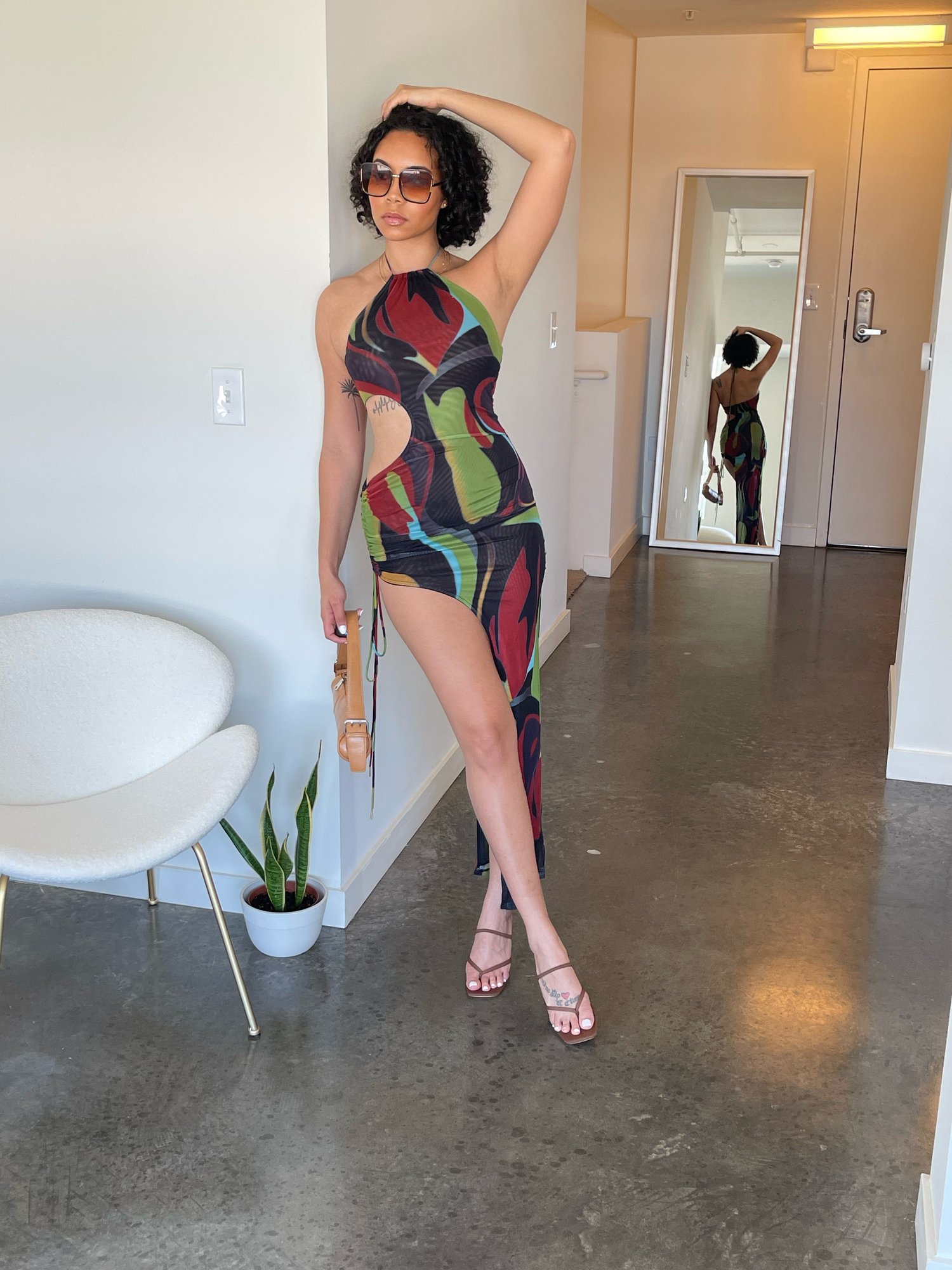 Image of Abstract Slit Dress