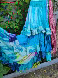 Image 5 of Wanderlust maxi skirt / bandeau dress -blue with flashes of purple pink 8-16 uk
