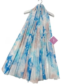 Image 3 of Marbled Ink Print Foiled Frayed Scarf