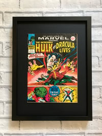 Image 1 of The Incredible Hulk and Dracula Lives, framed complete Marvel comic, No 247 June 1977