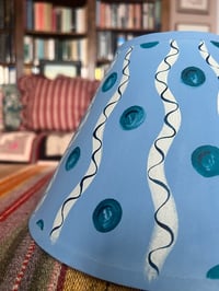 Image 2 of "Squiggles" - a Hand Painted Decorative Fabric Shade for a Table Lamp