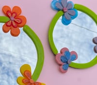 Image 1 of Fused glass flower mirrors