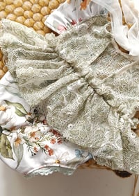 Image 3 of Newborn girls body-dress for photoshoots | Emily | floral sage
