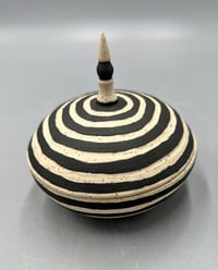 Image 3 of Black & White Ripple Jar- Kim Khamo