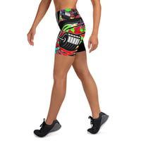 Image 3 of BOSSFITTED Black and Colorful Logo AOP Yoga Shorts