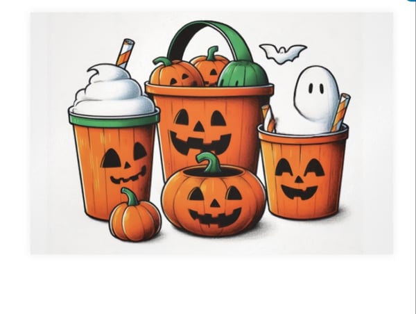 Image of Halloween Buckets Art Print 4X6 #1