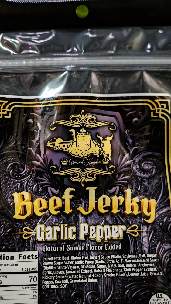 👑The Armored Kingdom Garlic Pepper Beef Jerky 🧄🌶🍖