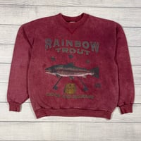 Image 1 of Vintage Red Spirit Lake Rainbow Trout Crewneck - M