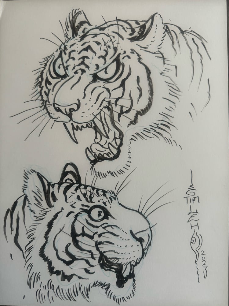 Image of Original Tim Lehi "Tiger Book Art 61" Illustration