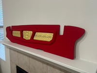 Image 1 of 1962-1964 IMPALA TRUNK PANEL WRAPPED ALIANTE RED ALL GOLD IMPALA LOGO/ENGRAVED