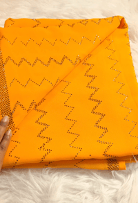 Image 2 of Yellow Soft Georgette Saree With Siroski