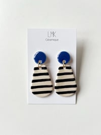 Paire de boucles d'oreilles céramique TOTEM LOSSA bleu