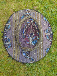 Image 6 of Dolly cowboy hat - recycled sari fabric black purple