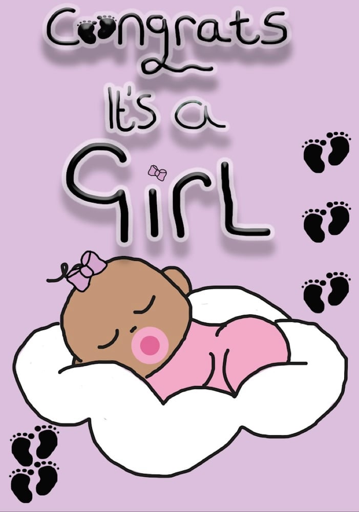 Image of Congrats Its a Girl Card 
