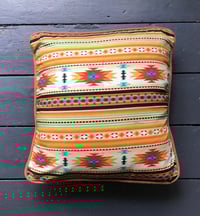 Image 3 of Southwestern diamond print cushion cover in blue green or orange