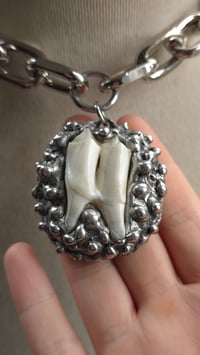 Image 6 of Sheep tooth chunky statement necklace big