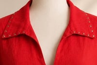 Image 5 of New 1X In The Nash Peach Studded Linen top #1210*14