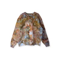 Image 1 of L Unisex Ring Spun Cotton Blend Crew Sweatshirt in Sedona Watercolors Ice Dye