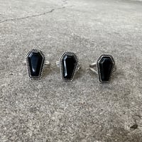 Image 1 of Black Onyx Coffin Rings