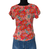 Image 6 of Natural Life 70s Retro Style Floral Cotton Tee Shirt - Size M 