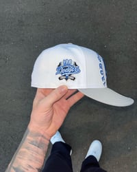 Image 4 of ROYAL BLUE BRIM TRI-TONE LA DODGERS CUSTOM FITTED CAP
