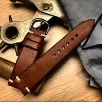 Image 1 of Heritage Calfskin Distressed Watch Strap