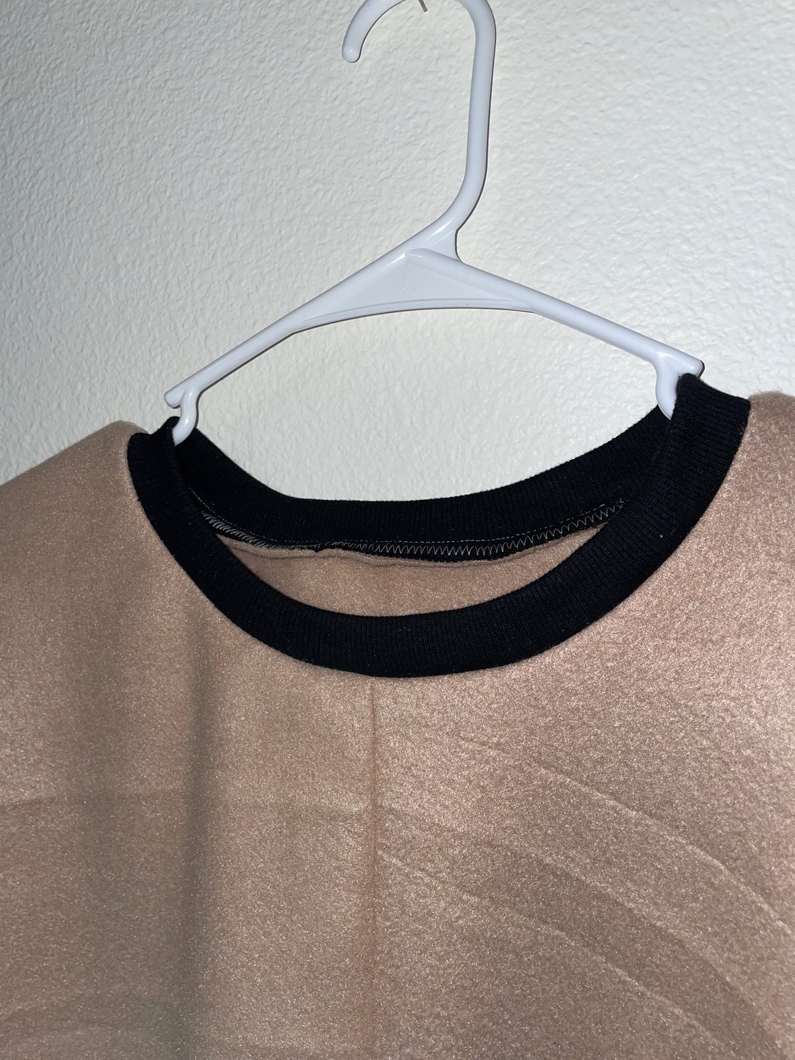 Image of Tan And Black Fleece Sweater