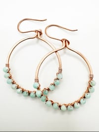 Image 2 of Amazonite (Copper) Hoop Earrings