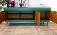 Image 5 of Mid century modern McIntosh green SIDEBOARD / LONG TV CABINET / DRINKS CABINET