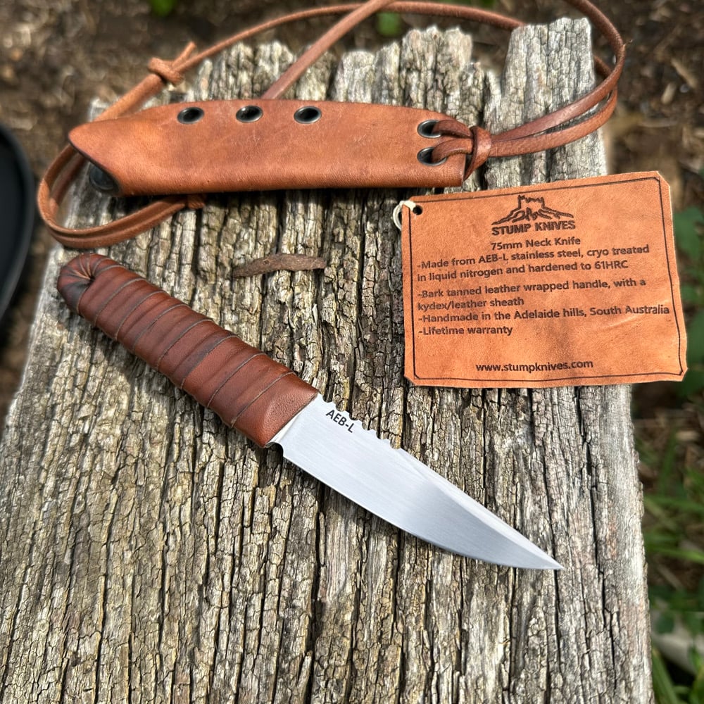 Image of 75mm Neck Knife  leather AEB-L