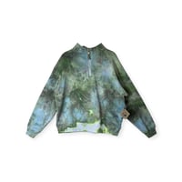 Image 1 of L Ladies Quarter-Zip Pullover in Luna Moth Watercolor Ice Dye