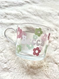 Image 2 of Pastel Flowers Glass Mug