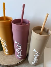 Image 8 of 16oz Personalised Handlettered Skinny Tumblers 