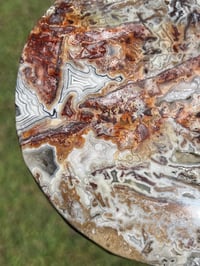 Image 5 of Mexican Lace Agate Crystal Moon Carving #2915