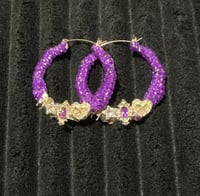 Purple junk earrings