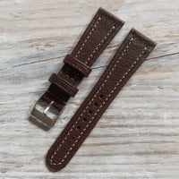 Image 3 of 40's Style Wild Pigskin Strap - Dark Brown